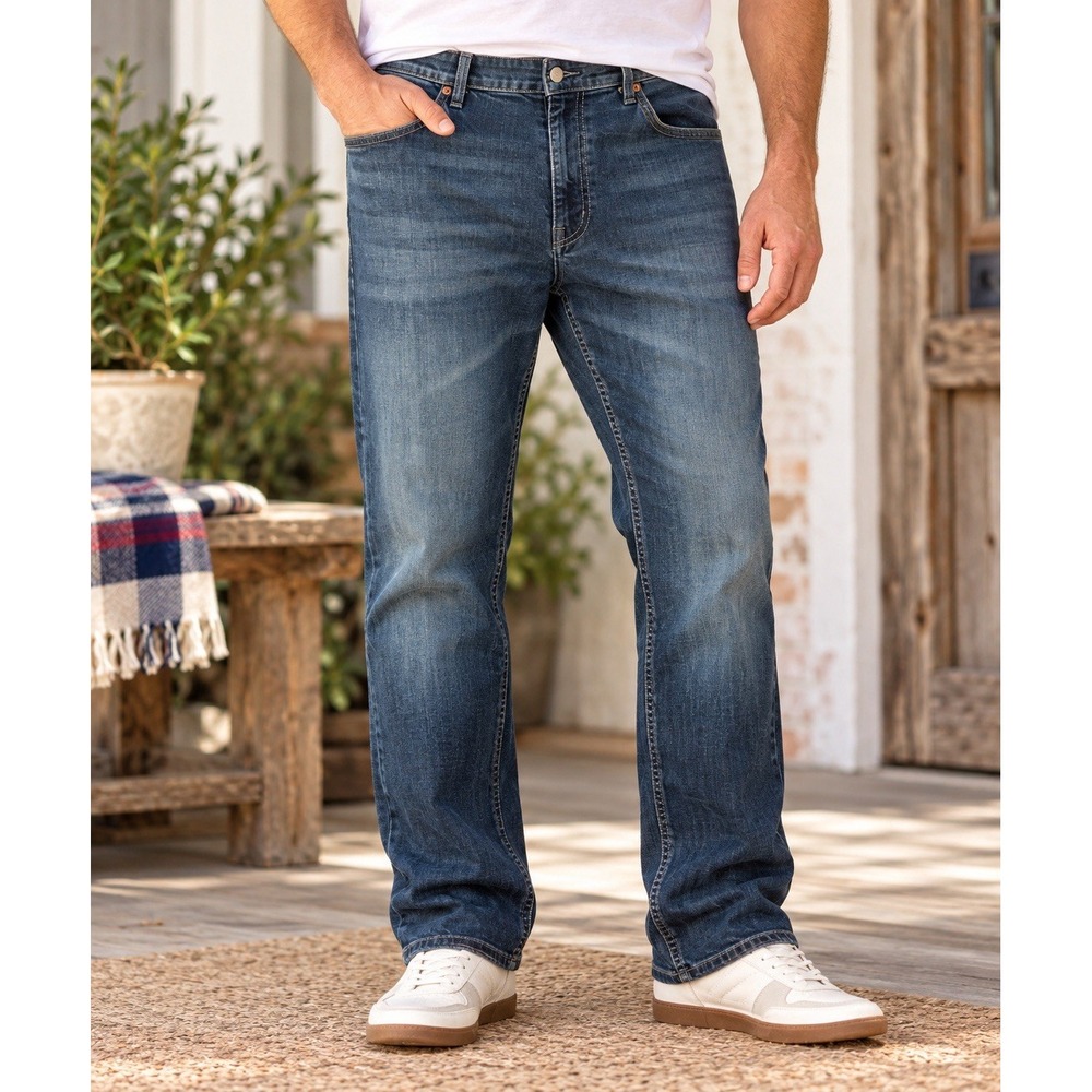 Levi's 559 Men's Jeans 42x30 Relaxed Straight Stretch Dark Wash Denim